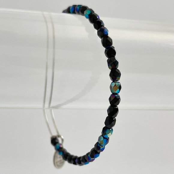 Alex + Ani blue iridescent beaded bangle bracelet - Picture 1 of 4